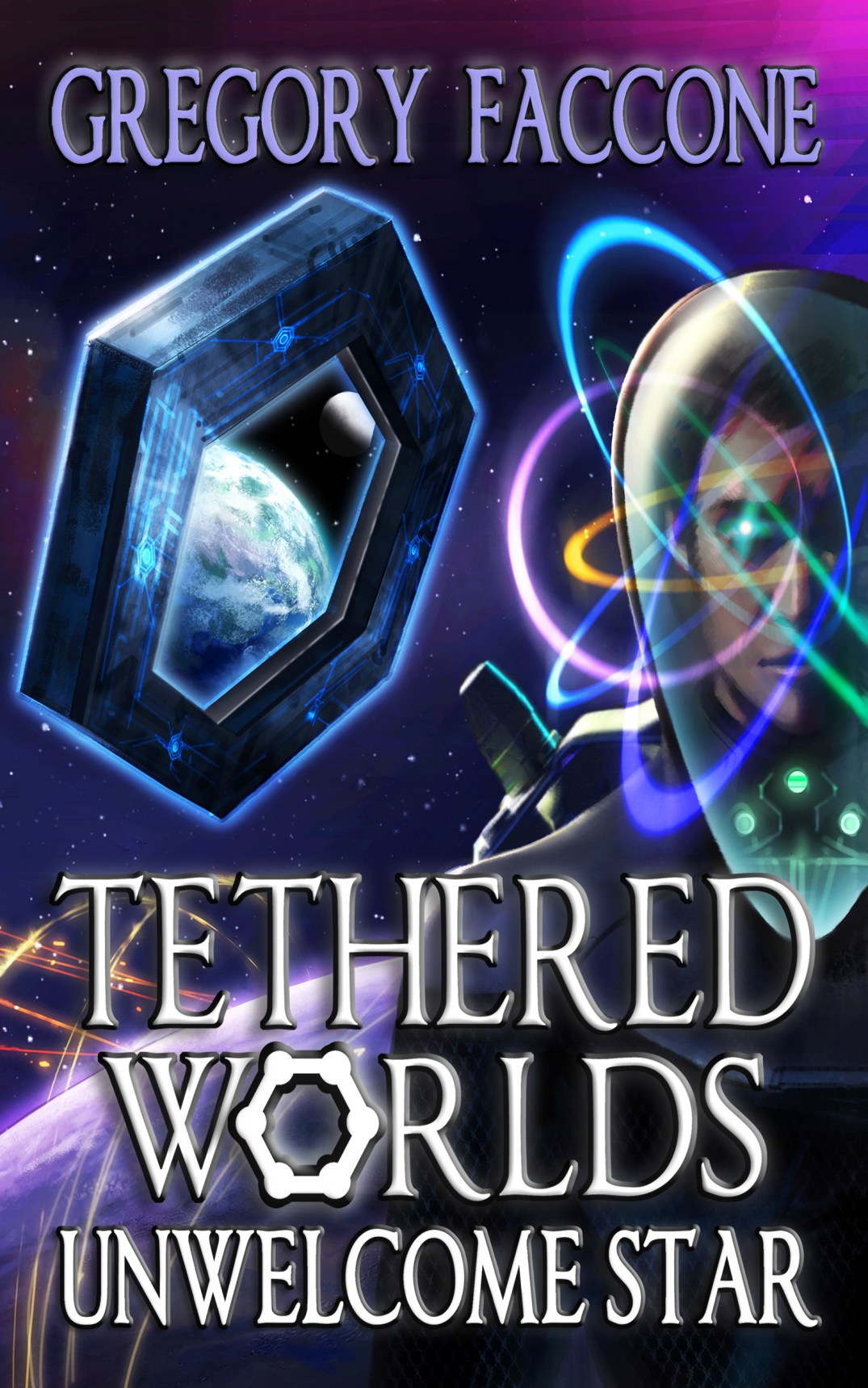 Here is the (re-worked update of the) final front cover. Legibility does not preclude fun bevels and subtle glows. And of course, adding unique touches like an iconic symbol from the series makes it all the better, memorable, and identifiable.